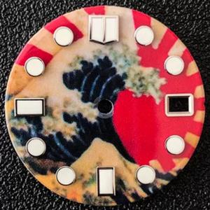 หน้าปัดนาฬิกาเคลือบแบบกำหนดเอง ขนาด 28.5 มม. อุปกรณ์เสริมนาฬิกา สีเขียวเรืองแสง ปรับแต่งโลโก้ได้ฟรี ใช้ได้กับกลไก NH35 - Product Image 4