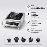 Table de cuisson à induction commerciale 3500W 110V 220V robuste pour restaurant, hot pot, café, cuisine et services alimentaires