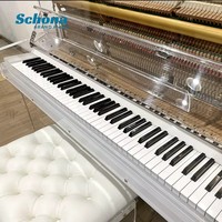 Piano mécanique droit de luxe moderne personnalisé par le fabricant, 88 touches, en acrylique et cristal, avec clavier en bois massif et planche sonore