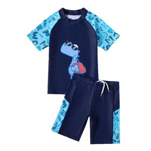 Conjunto de Bikini de Verano de Secado Rápido y Transpirable para Niños, 2 Piezas, Spandex/Poliéster, Protección Solar, Estampado - Product Image 3