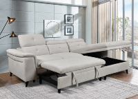 Canapé d'angle moderne de luxe en tissu velours côtelé moelleux pour salon, avec rangement intégré et appuie-tête réglable