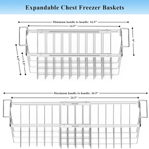 Có thể mở rộng thép không gỉ tủ lạnh lưu trữ thùng treo ngực sâu Tủ đông tổ chức Giỏ dây - Product Image 2