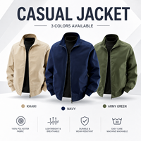 Veste d'hiver décontractée pour homme, écologique, enduite, coupe-vent, couleur unie, col montant et fermeture éclair frontale épaisse