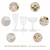 Verres à vin jetables en PET transparent, flûtes à champagne, coupes à usage unique pour mariage, banquet, fête, événement, vente en gros
