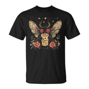Camiseta estética Kawaii Mothman Bubble Tea Boba Cottagecore - Product Image 1