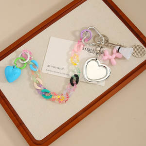 Breloque de sac chat de dessin animé maximaliste - Porte-clés esthétique chien <span class=keywords><strong>ballon</strong></span>, badminton, cœur, pendentif multicouche à double fermoir pour sacs à dos - Product Image 4