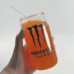 يمكن للبيرة المصنفرة حسب الطلب ، تنظيف أواني ماسون ، كوب زجاجي بغطاء من الخيزران ، ماصة زجاجية لهدايا الأعمال - Product Image 2