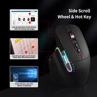 OEM Mouse USB-C lampu Rgb BT 2.4Ghz, Mouse nirkabel ergonomis Multi perangkat untuk PC Laptop rumah kantor
