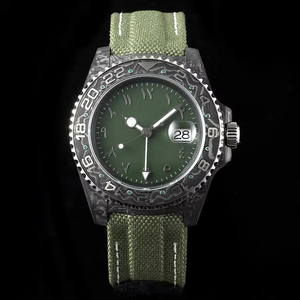 Reloj de Lujo para Hombre, Ultraligero, Personalizado, con Fibra de Carbono, Patrón de Meteorito, Esfera de Cristal de Zafiro, Números Arábigos Verdes, Alta Calidad, Edición Limitada - Product Image 1