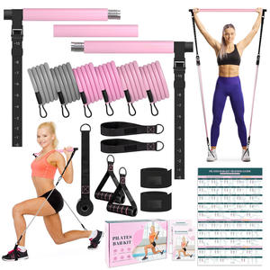 Kit de Barra de Resistencia de Pilates para Gimnasio en Casa, Portátil y Ecológico, con Barra de Yoga Multifuncional y Hebilla de Ajuste Resistente en Bolsa - Product Image 1