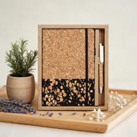 Ensemble cadeau de carnet en liège A5 avec stylo et papier ligné sans acide 100 g/m² pour personnalisation de marque d'entreprise