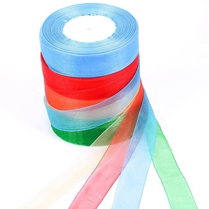 Nastro in <span class=keywords><strong>Tulle</strong></span> Trasparente 100% Poliestere, Colorato, 2cm/4cm, per Confezioni Regalo e Decorazioni Fai-da-Te - Product Image 2