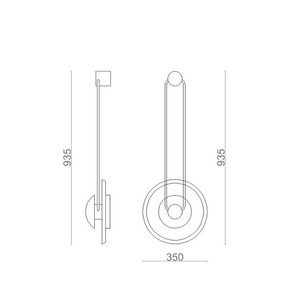 Modern Round Wall Lamp 350mm Diameter LED E27 Switch Control For Living Room Bedroom Study Hallway Decoration - Product Image 1