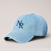 Casquette de baseball en jean délavé style rétro non structurée à 6 panneaux, prix d'usine, pour marque de mode urbaine