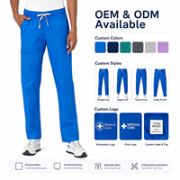 Pantalon de travail pour homme à taille élastiquée, multi-poches, coupe droite, en fibre de polyester antibactérienne, plusieurs couleurs unies, uniforme de personnel