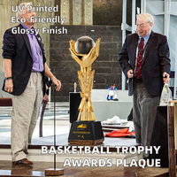 Trophées en cristal de verre doré, argenté et bronze, plaques en cristal de basketball, impression UV, cadeaux écologiques pour salons professionnels, bienvenue