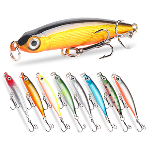 8 couleurs coulant <span class=keywords><strong>crayon</strong></span> petit <span class=keywords><strong>poisson</strong></span> argenté 5.3cm3g avec bloc de plomb triple crochet appâts de pêche en mer d'eau douce - Product Image 1