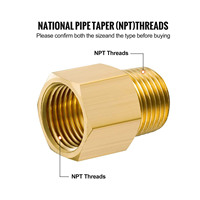 Ağır hizmet tipi 1/2 NPT erkek konu 3/8 NPT kadın konu pirinç redüktör Hex burç pirinç yerleştirme borusu hortum boru adaptörü dönüştürmek