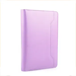 Tùy Chỉnh Văn Phòng Sang Trọng Văn Phòng Phẩm Dây Kéo A5 Da Planner Với Ring Binder - Product Image 1