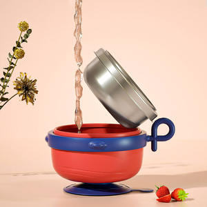 Bol d'alimentation isolé pour bébé, en acier inoxydable 316, anti-brûlure, rempli d'eau, vaisselle pour apprendre à manger, pour nourrissons de 0 à 12 mois - Product Image 2