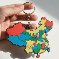 Llavero de PVC 2D/3D Ecológico Personalizado con Mapa, Llavero de Goma, Llaveros de Plástico para Regalo o Souvenir