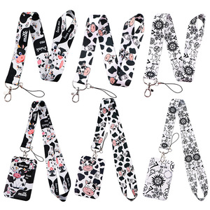 WOWEI Dairy Cattle ID Badge & Wallet Holder Keys ID Badges Wallet Phone Premium Floral Lanyards for Women/Men