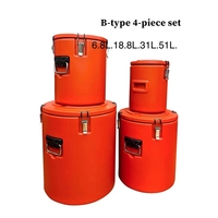 Ensemble de 5 boîtes isothermes de grande capacité en acier inoxydable de haute qualité pour aliments chauds ou froids