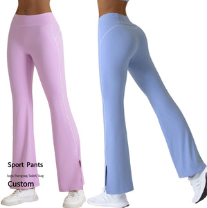 <span class=keywords><strong>Mallas</strong></span> de Yoga de cintura alta para <span class=keywords><strong>mujer</strong></span>, <span class=keywords><strong>mallas</strong></span> acampanadas para correr, Fitness, entrenamiento de baile, pantalones de pierna ancha, <span class=keywords><strong>mallas</strong></span> de gimnasio - Product Image 1