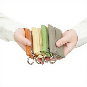Cartera de Mujer de Cuero Genuino, Minimalista, Elegante, Impermeable, con Patrón de Hilo, Llavero, Monedero con Cierre de Cremallera - Product Image 3