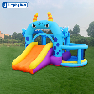 Château gonflable d'<span class=keywords><strong>extérieur</strong></span> pour enfants, petit monstre, avec lit de saut, toboggan et matelas gonflable de protection, pour divertissement - Product Image 2