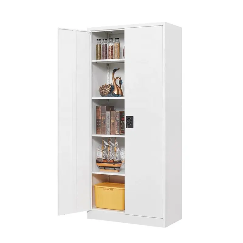 White Color Steel Storage Cabinet Office File Metal Cupboard Durable Lockable Cabinet Design Price