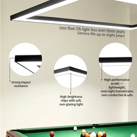 Lumière LED encastrée carrée pour table de billard 2400*1200mm, économie d'énergie, protection des yeux, lampe de billard pour club de billard