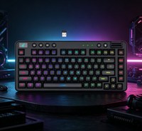Clavier de jeu avec rétroéclairage RVB 24 modes, portable, 82 touches, clavier mécanique sans fil 2,4 GHz, pour PC gamer, ordinateur portable