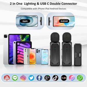 Lavalier Microphone iPhone iPad Android với sạc trường hợp clip trên ve áo Mic cho quay video 3 chế độ denoise - Product Image 6