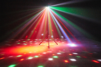 Luz de Escenario Portátil de 120W, Mini Cabeza Móvil, Barra de Luces para DJ, Efecto Láser Estroboscópico, Kit de Iluminación con Trípode y Bolsa de Transporte