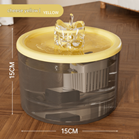 Fontaine à eau automatique pour animaux de compagnie de 1,5 L en PP avec écran LCD, débit continu, distributeur silencieux pour chats et chiens