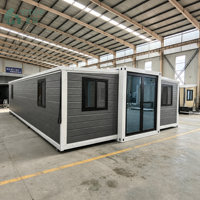Maison conteneur extensible de 40 pieds, salle de classe, dortoir extérieur, grandes maisons préfabriquées, maison modulaire en structure acier, maison mobile pour l'hiver