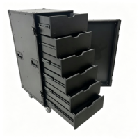 Boîte de rangement OEM entièrement noire avec 6 tiroirs en bois de 433*555*152 mm et un couvercle frontal