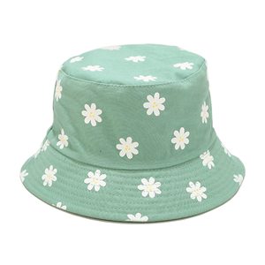 Chapeaux seau à fleurs double face-Tissu doux avec de jolis motifs de marguerites réversibles pour deux options de mode en un - Product Image 2