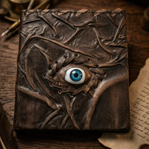 Custom Made Embossed Eye Leather Journal with a Hocus Pocus Theme Ideal for Resale Made Using Old Look Handmade <b>Papers</b> - Product Image 1