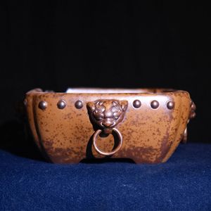 Maceta Cuadrada de Arcilla Morada Hecha a Mano para Bonsái, Estilo Antiguo, Cocida al Horno de Leña - Product Image 3