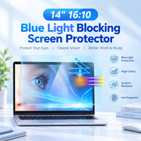 Protection d'écran anti-lumière bleue 14 pouces 16:10, film protecteur anti-radiation pour moniteur d'ordinateur, colle intégrale, filtre de lumière