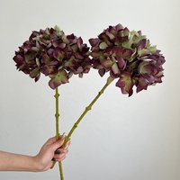 Bunga Hydrangea Lateks Ungu Hijau Real Touch JIN PENG 48cm untuk Dekorasi Vas Rumah dan Centerpiece Pernikahan