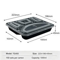 Conteneur de préparation de repas en PP pour la vente à emporter en restaurant, 16oz 24oz 28oz 32oz, sans BPA, anti-fuite, prix d'usine