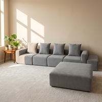 Modulares Konvertierbares Sofa-Set - Starke Schaumstoffunterstützung Rahmenloses Design. 6-Sitzer Luxuriöses Wohnzimmer- & Mall-Kompaktsofa