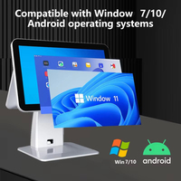 Terminal de Punto de Venta con Pantalla Táctil Dual de 15.6 Pulgadas, Sistemas POS Todo en Uno, Software para PC POS, Uso Fuera de Línea, NFC, para Comercio Minorista y Restaurantes