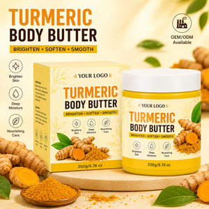 Burro Corpo Naturale Biologico alla Curcuma OEM/ODM per Idratazione, Sbiancamento e Schiarimento del Viso e del Corpo per Donne, Adatto a Tutti i Tipi di Pelle - Product Image 1