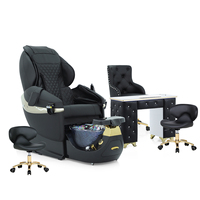 Kangmei - Mobilier de salon de manucure en gros - Chaises de massage Shiatsu de luxe pour le corps entier avec jets magnétiques pour les pieds - Beige - Chaises de manucure et pédicure
