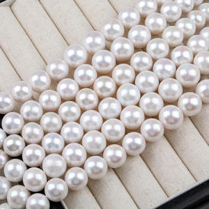 สร้อยคอมุกน้ำจืดทำมือ ขนาด 12-13 มม. ลูกปัดเอดิสัน วัสดุ DIY แสงสว่างดี มีตำหนิเล็กน้อย ขายส่ง - Product Image 3