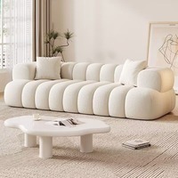 Canapé convertible en tissu style nordique minimaliste crème français, ensemble de canapés populaires et simples pour petits salons et appartements locatifs